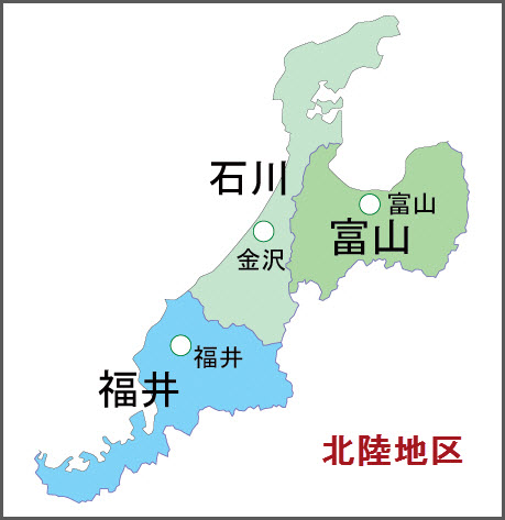 日本北陸地區地圖