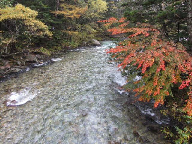 上高地．田代橋、梓川