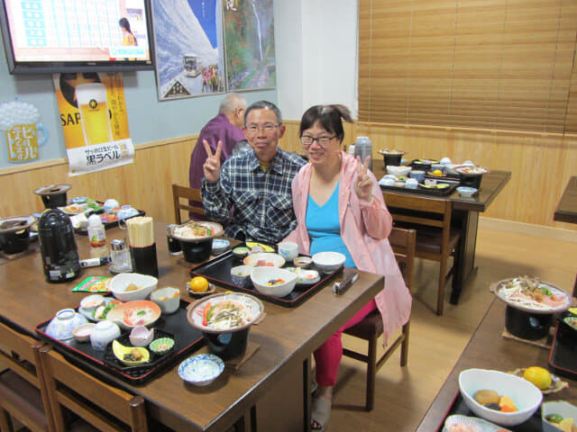 立山町．千壽莊民宿 豐富晚餐