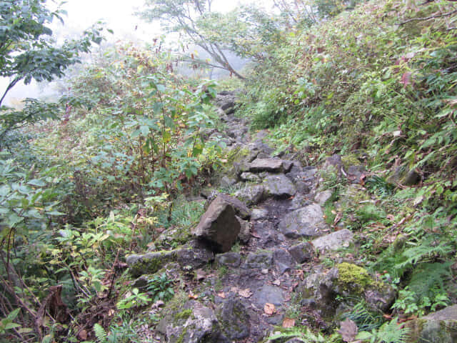 立山八郎坂陡峭崎嶇山路