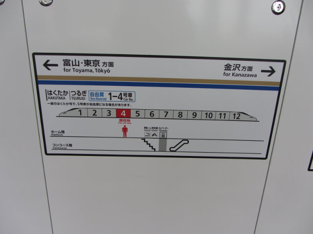 JR新高岡駅 新幹線月台